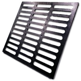 MOSINSBO Cast Iron Drain Grate, 24x24 Outdoor Drain Cover, B125 Class Sewer Grate, Durable Heavy Duty Channel Grate, Black Square Drainage Grate for Concrete Floor (23.6”x23.6”)