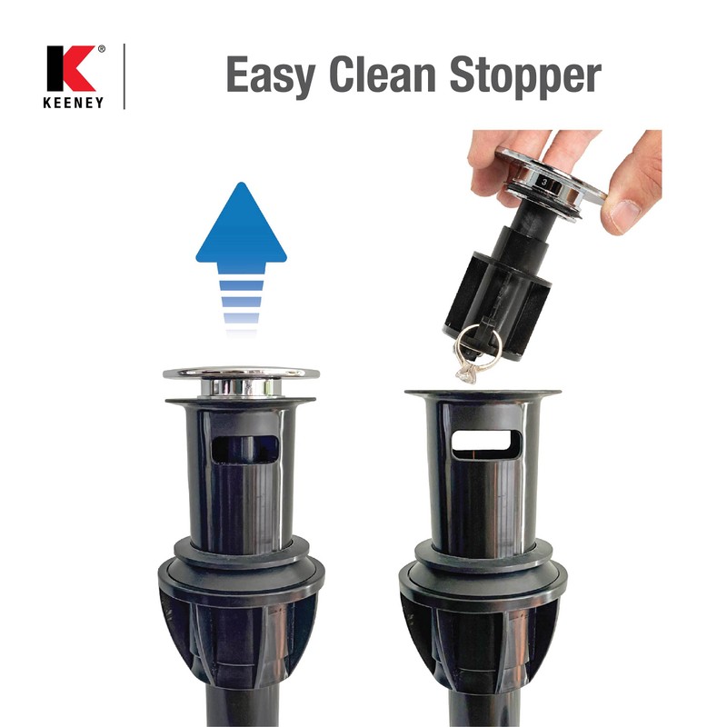 Keeney K820-72BN 1-1/4-in Plastic Push Button Sink Bathroom Drain with