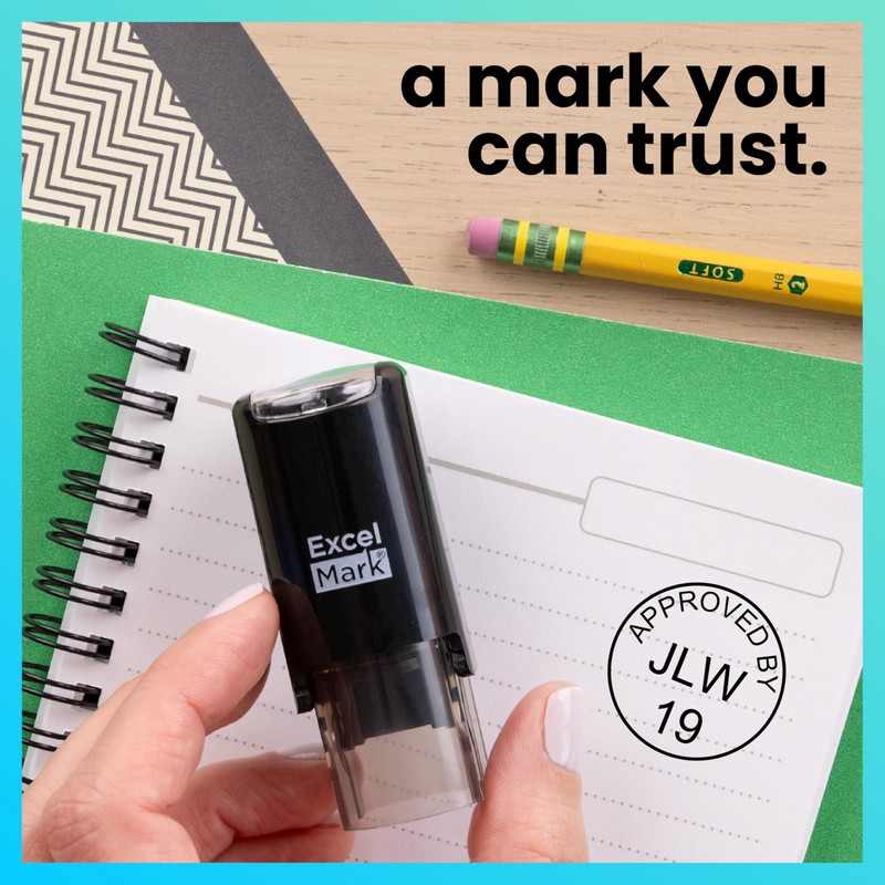 ExcelMark Self-Inking Inspection Stamp - 5/8" Diameter, Ideal for Quality