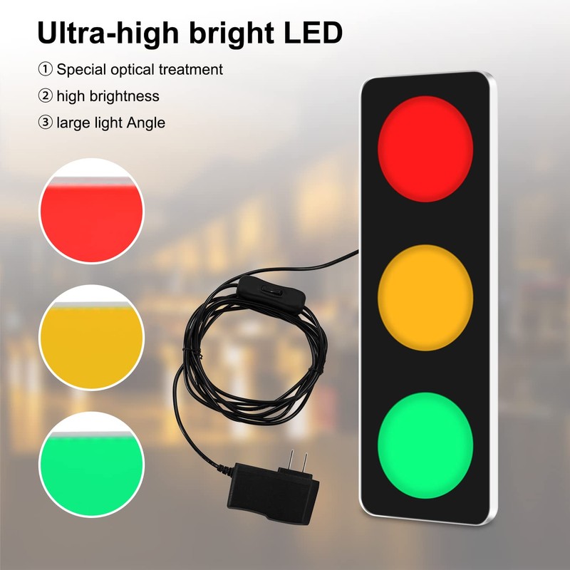 BBMI Remote Control Traffic Light, Red Yellow Green LED Wall