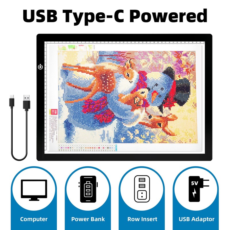 KIVOTAC A3 Tracing Light up Box,LED Light Pad Ultra-Thin USB
