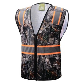 CAL PACIFIC Camouflage Tree Two Tones Safety Vest,With Multi-Pocket Tool (Extra-Small)