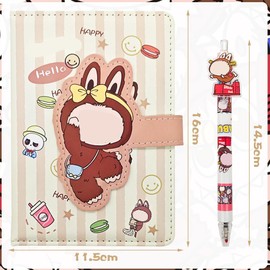 YCVBCY Children's Notebook with Pen, Cartoon Diary and Pen Set, Cute Leather Journal Notebook with Magnetic Buckle Closure, Diary Girls with Pen, Children's School Supplies Gifts