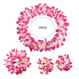 Clyhon Hawaiian Garland Party Wreath Hawaiian Decorative Wreath Flower Chains Hawaiian Skirt Hair Band Chain Bracelets Grass Skirt Party Costume Accessory for Cheerleading Theme Parties Birthday