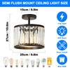 OKELI 9.8" Small Crystal Chandelier Semi Flush Mount Ceiling Light,