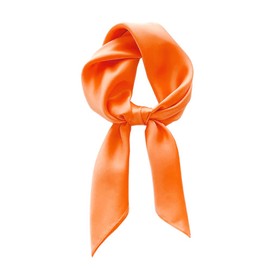 Lastclream Chiffon Square Neck Scarves for Women Handkerchief Retro Satin Ribbon Scarf for Hair Wrapping at Night 23.6" (Orange)