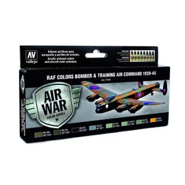 Vallejo"RAF & FAA Bomber Air Command & Training Air 1939-45" Model Air Colouring Kit,17 ml (Pack of 8)