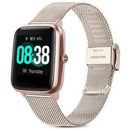 Issinlky Veryfitpro ID 205L Band, 19mm Band Stainless Steel Metal Band for GRV FC1 IDW 15 ID205S ID205G ID215G ID216 YM205L Uwatch3 Ufit GT BV205L TE021 SW020 SW021 SW023 Smartwatch