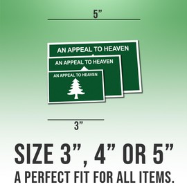 Liberty Tree Stickers an Appeal to Heaven Green Flag Sticker Vinyl Stickers Weather-Resistant Stickers for Water Bottles Laptop Window Car Size 4"