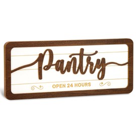 Woodamore Farmhouse Pantry Sign - White Pantry Signs Wall Decor, Small Kitchen Sign Decor, Pantry Decor And Accessories, Rustic Pantry Door, Kitchen Decorations Above Cabinets