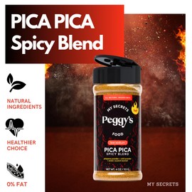 My Secrets Peggy's Food Pica Pica Spicy Blend - Premium Spice Mix with Jalapeño & Scotch Bonnet - 4 Oz