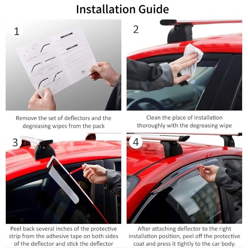 IG Window Visor for Toyota Prius 2016-2022, Rain Guard Tape-On