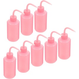 Botellas para Limpieza de Pestañas de 250ml Abs Resistentes a Altas Temperaturas Boquilla Curva Antigoteo para Uso Profesional y Personal, Paquete de 8 Piezas Rosa