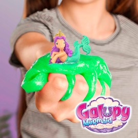 CRAZE Magic Slime Bag Galupy Mermaid Set of 6 Slime Children 6 x 75 ml Bags, Slime Set with Galupy Mermaid Unicorn Figure Surprise, Odourless, Residue-Free