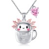 DAYLINLOVE Axolotl Necklace 925 Sterling Silver Axolotl Heart Pendant Cute Animal Jewellery Gift for Women
