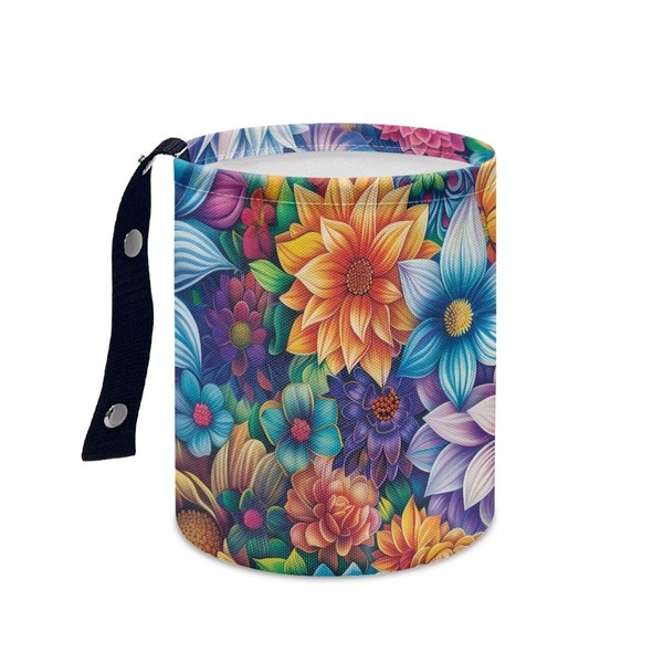 Panskyllis Bohemian Flower Car Waste Can Hanging Travelling Trash Holder