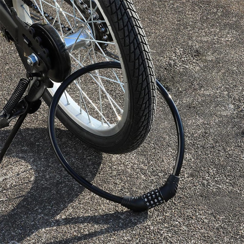 Bicycle Lock, Dial, Wire Lock, No Key Required, 4 Digit