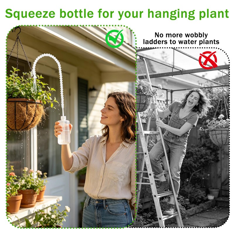 2 Pack Squeeze Bottle for Hanging Plants with Adjustable Angle,