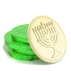 St. Patrick's White Chocolate with Green Foil Kosher Dairy Chocolate (6 Mesh Bags)