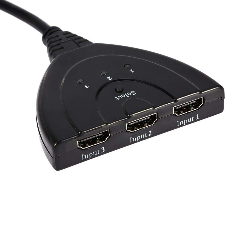 PUSOKEI HDMI Switch, 3-Port HDMI Multidisplay, HDMI Switch 3x1 Switch
