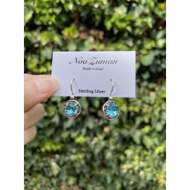 Noa Zuman Nice Noa Zuman Sterling Silver 925 Dangle Earring Blue Quartz Made in Israel NEW