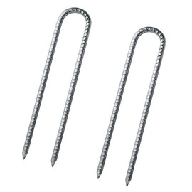 Totority 2pcs U Shaped Fastening Stakes for Gardening Trampoline and Tent Durable Outdoor Pegs for Secure Ground Anchoring Camping and Hiking Activities