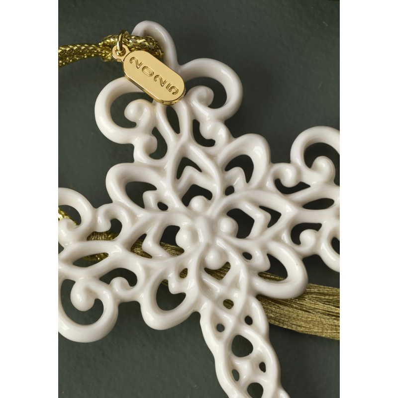 Lenox Ornament, 2025 Snow Fantasies Cross Ornament, Made from Porcelain
