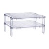 SHOWERORO 2pcs stacking shelf freezer rack Kitchen Storage Rack foldable