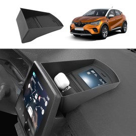 Coleya Centre Console Storage Box Compatible with Renault Captur 2 2019-2024, Renault Captur Accessories Instrument Panel Glove Box, Centre Console Organiser with Non-Slip Mat (Black)