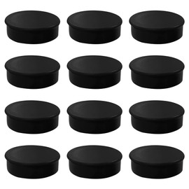 Pack of 12 Black Round Flat Magnets - 24mm Whiteboard Office Fridge - by Janrax
