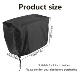 Fish Finder Cover for Lowrance & Humminbird 7 Inch Devices, 11.8x7.9x5.5 Inch Oxford Fabric Depth Finder Cover with Silver Coating & Drawstring Waterproof Protection for Screen and Devices