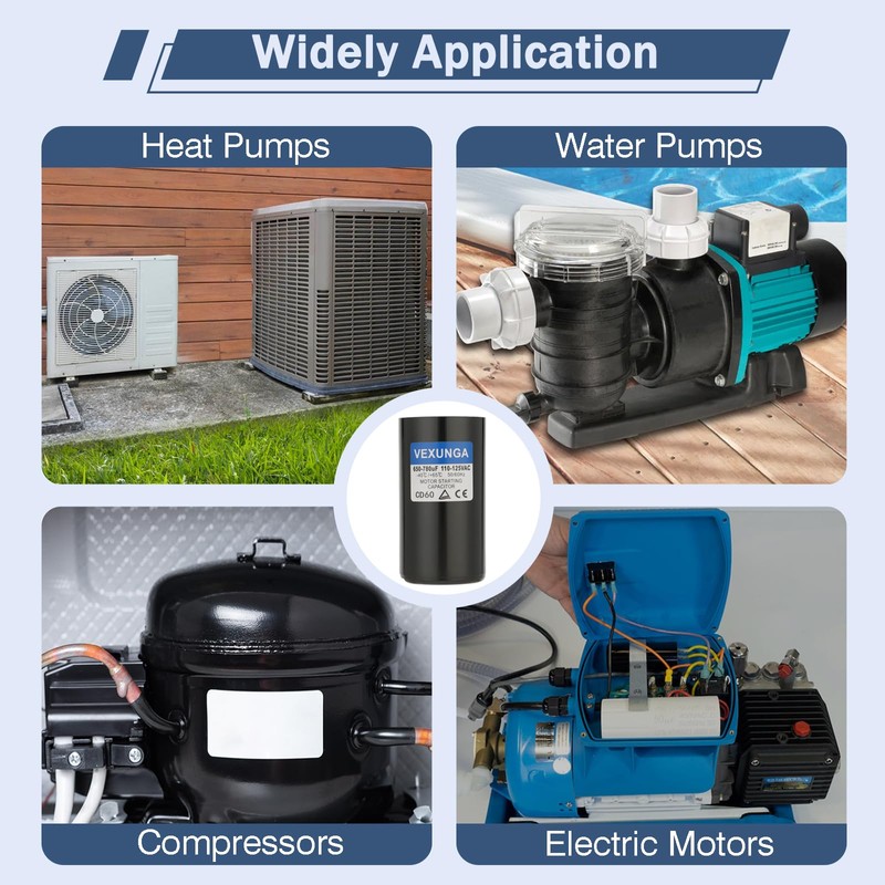 189-227 uF MFD 330 VAC 50/60 Hz Round Motor Start