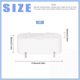 Glarks 1 Pack White Cotton Swab Holder, 3 Grids Separate Cotton Swabs Dispenser with Clear Lid, Cotton Ball Storage Box for Cotton Pads Swabs Rounds Balls (White)