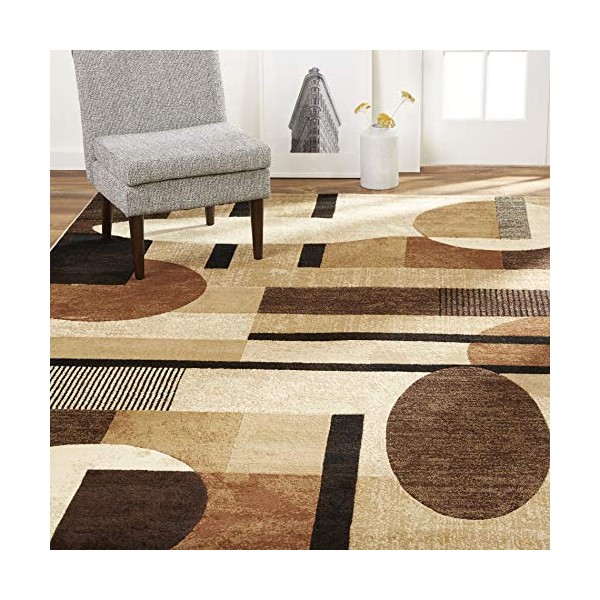 Home Dynamix Tribeca Jasmine Modern Runner Rug, Abstract Brown/Beige 1'9"x7'2"