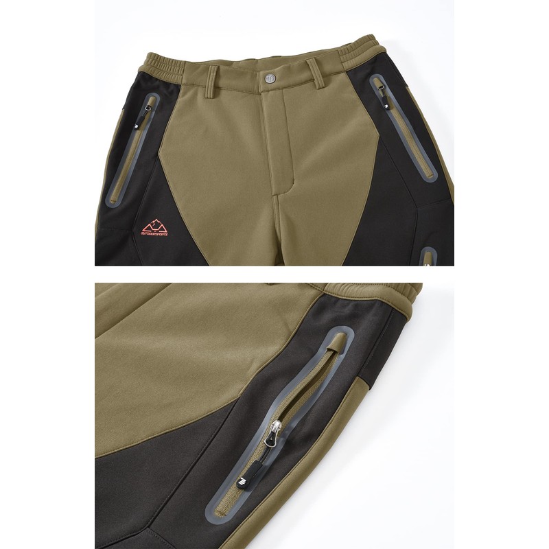 YSENTO Men's Skiing Pants Waterproof Windproof Fleece Lined Hiking Cargo