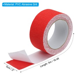 PATIKIL 2 Inch x 16 Ft Anti Slip Traction Tape, Non-Slip Grip Tape Non Skid Tread Safety Tape for Stairs Steps Scooter Deck, Red