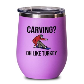 Luxe Gifting Snowboarding Pink Edition Wine Tumbler 12oz - Carving - Ski Snowboard Goggles Snowboarder Skiing Snowboarding Gift Skiers Hiking Mountain