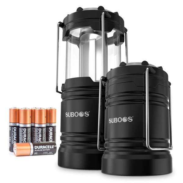SUBOOS Camping Lanterns for Power Outages [2 Pack] - 2X Brighter LED Battery Lantern with Magnetic Base and Foldable Hook, Portable Camping Lamp for Hurricane, Emergency, Indoor and Survival Supplies