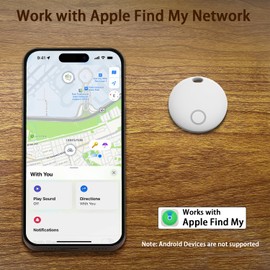 Midlocater Air Tracker Tags Key Finder Item Locator Works with Apple Find My (iOS only),Track Your Wallet,Keys,Luggage,Bags,Bluetooth Wallet Tracker Waterproof IP67 (White, 4 Pack)