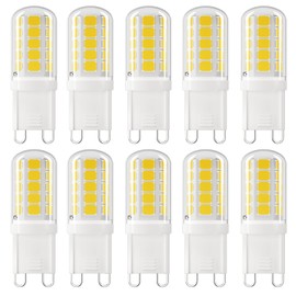 DiCUNO G9 LED Bulb 40W Equivalent, 4W, Daylight White 6000K, 400LM, G9 Bi-pin LED Bulbs for Chandelier Light, Non-dimmable, G9 Halogen Bulb Replacement for Pendant Light, Home Lighting, Pack of 10