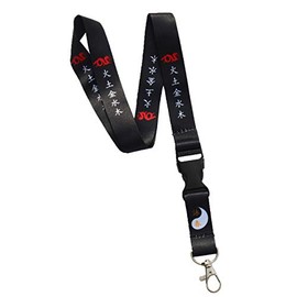TAO Lanyard for Badge Holder Key Chain Necklace with Clip Printed Strip (Black)