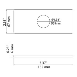 Wovier Faucet Plate,Chrome Sink Hole Cover Plate,6" Rectangle Escutcheon Plate 304 Circular Stainless Steel Deck Plate for 1 or 3 Hole Bathroom or Kitchen Sink Faucet Mixer Tap