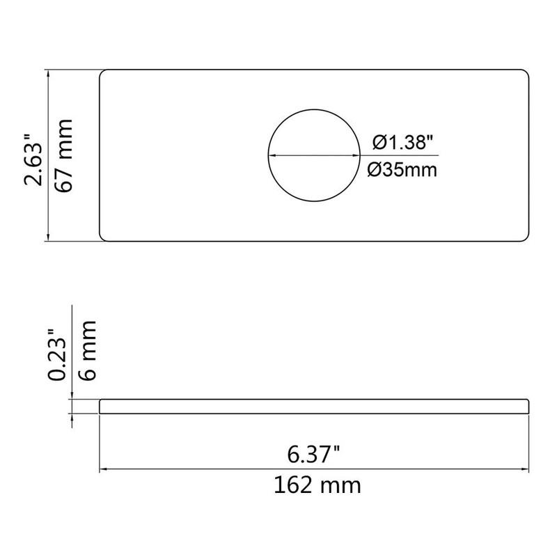 Wovier Faucet Plate,Chrome Sink Hole Cover Plate,6" Rectangle Escutcheon Plate