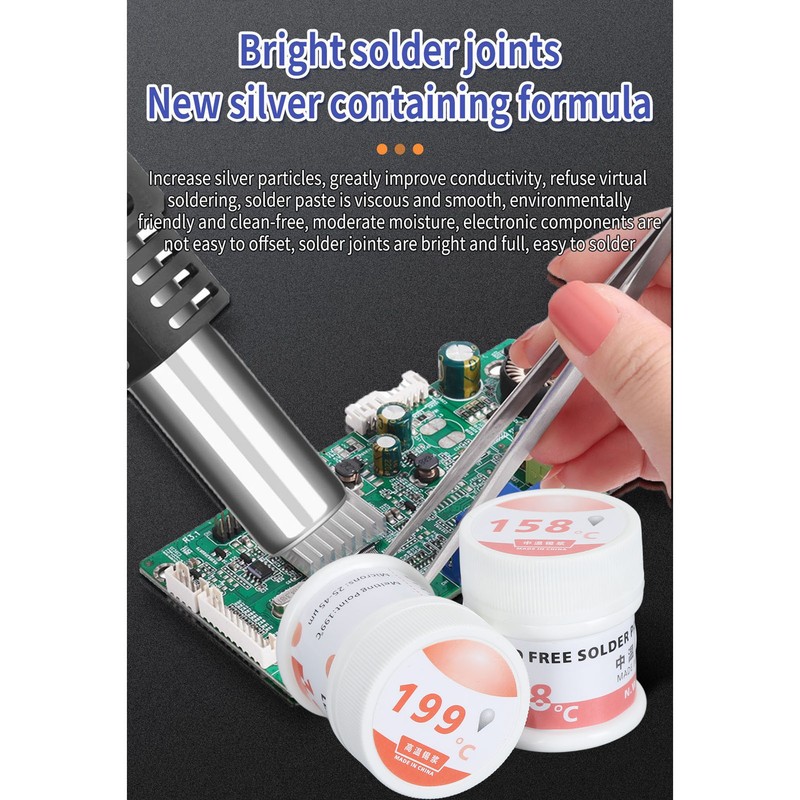 2Pcs Welding Solder Paste 25 to 45μm 158℃ 199℃ Soldering