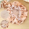 3Pcs Reusable Bath Shower Caps, Waterproof Shower Caps, Double Layer