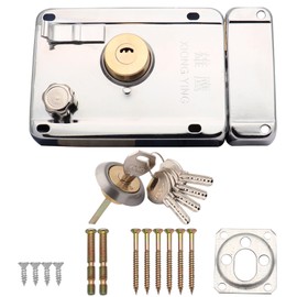 Sipery Door Lock Sets Stainless Steel Cylinder Door Rim Lock with Key 4.72x3.35inch Exterior Door Lock Set with Deadbolt Left/Right Handed Security Lock