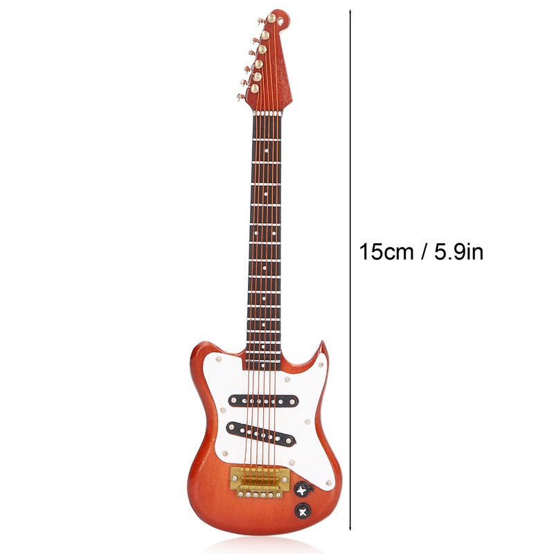 5.9in Mini Guitar Model Delicate Miniature Musical Instrument Guitar Model