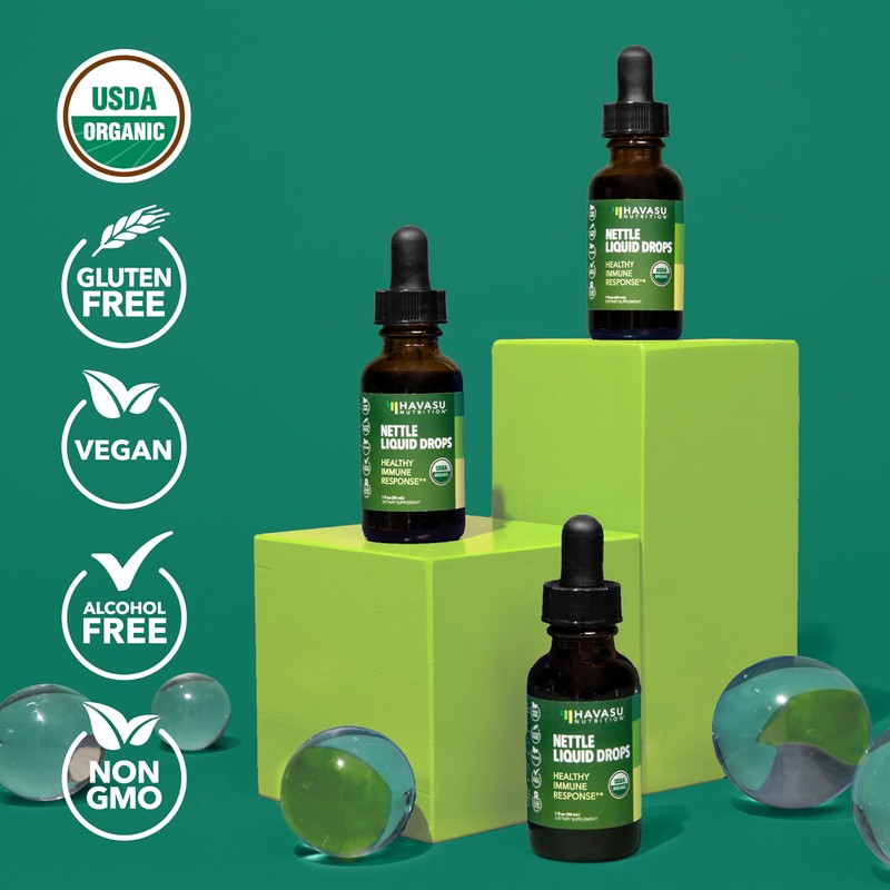 Stinging Nettle Leaf Extract Liquid Drops - USDA Organic -