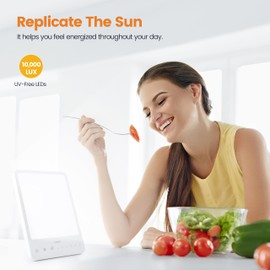 LASTAR LASTAR Sun Lamp, UV Free 10000 Lux Sunlight Lamp with 10-60 Minutes Timer Function, 5 Adjustable Brightness Levels, Touch Control, Sunlight lamp LED with Memory Function