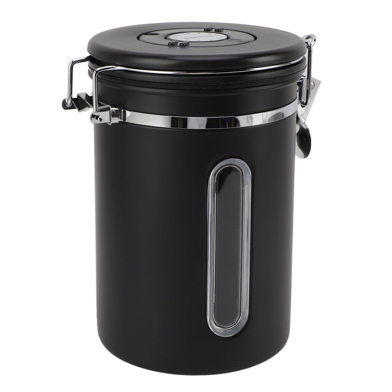 Coffee Canister 1800ml 304 Stainless Steel Window Design One Way